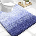 OLANLY Luxury Toilet Rugs U-Shaped 24x20, Extra Soft and Absorbent Microfiber Bathroom Rugs, Non-Slip Plush Shaggy Bath Mat, Machine Wash Dry, Contour Bathroom Mats for Toilet Base, Blue-Violet