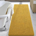 LOCHAS Luxury Bathroom Rug Shaggy Bath Mat 24 x 60 Inch, Yellow | Washable Non Slip Bath Rugs for Bathroom Shower, Soft Plush Chenille Absorbent Carpets