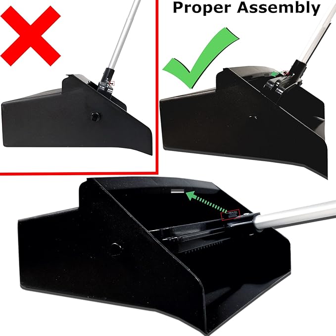 Janico 1085 Commercial Lobby Dustpan Upright, Aluminum Handle, 37” Length, Black
