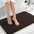 OLANLY Small Bathroom Rugs 24x16, Extra Soft Absorbent Chenille Bath Rugs, Rubber Backing Quick Dry, Machine Washable Bath Mats for Bathroom Floor, Tub and Shower, Home Decor Accessories, Brown