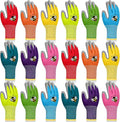 18 Pairs Kids Gardening Gloves Foam Rubber (Large (Age 9-11)) | Children Garden Work Gloves Waterproof Rubber Coated Yard Work Gloves for Kids Toddlers Youth Boys Girls