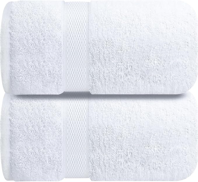 Infinitee Xclusives Jumbo Bath Sheets Towels for Adults – 600 GSM (35X70 Inches)– 100% Ring Spun Cotton, Soft and Absorbent Large Bath Towels for Bathroom (Brilliant White)