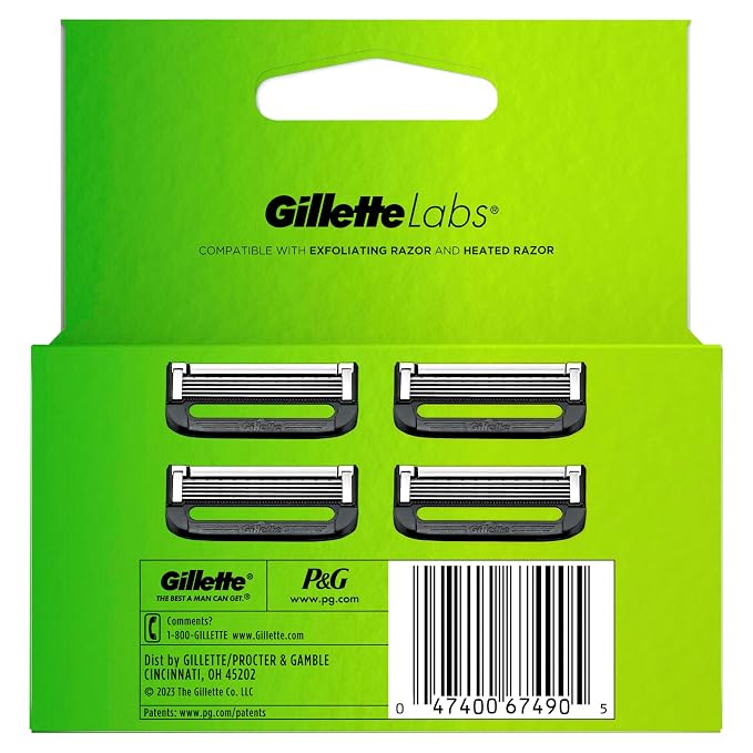 Gillette Labs Razor Blade Shaving Refills for Men, 4 count