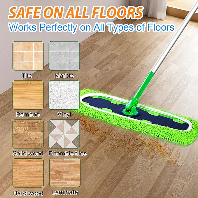 50 Count Disposable XL Dry Sweeping Cloths + 4 Pack Reusable Microfiber Mop Pads for Swiffer Sweeper XL Mop (Mop is not Included)