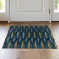 2'x3' Washable Area Rug Bass Repeating Lure Net Border Tackle Motif Angler Fish Fishing Refined Stain Resistant Thin Throw for Entryway, Kitchen, Laundry Room