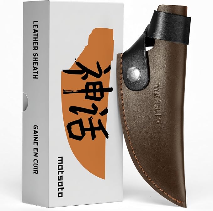 Matsato Kitchen Knife Leather Sheath for Japanese Steel Chef's Knife | Holder Perfect for Cutting and Chopping, 6.3 Inch Matsato Knives holder