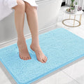 OLANLY Small Bathroom Rugs 24x16, Extra Soft Absorbent Chenille Bath Rugs, Rubber Backing Quick Dry, Machine Washable Bath Mats for Bathroom Floor, Tub and Shower, Home Decor Accessories, Sky Blue