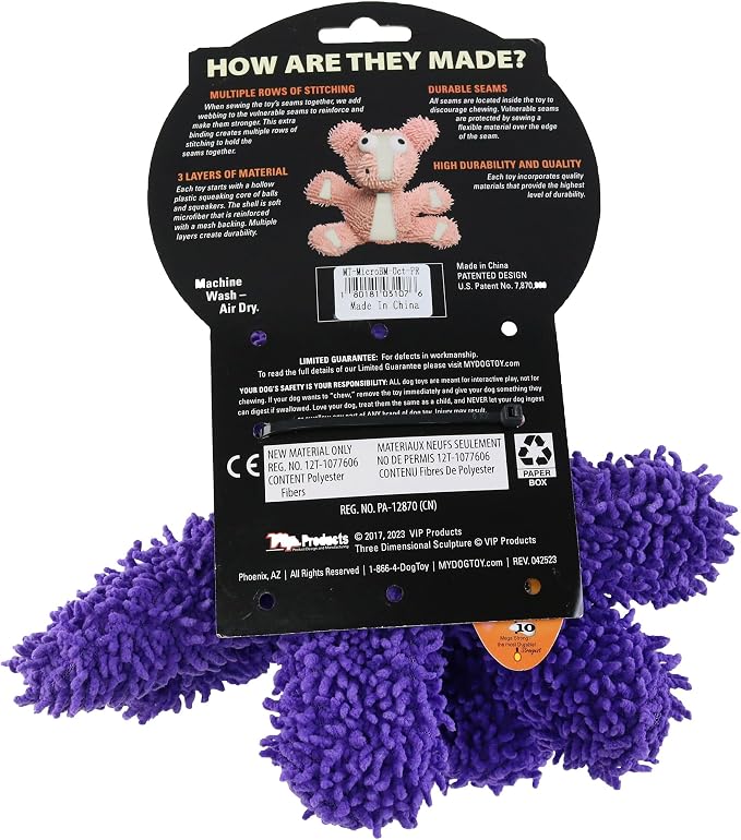 MIGHTY® 2 Pack Microfiber Medium Octopus Dog Toys | Ultra Durable Plush Toy with Multiple Layers & Reinforced Seams , Washable and Floats , Mighty® Construction