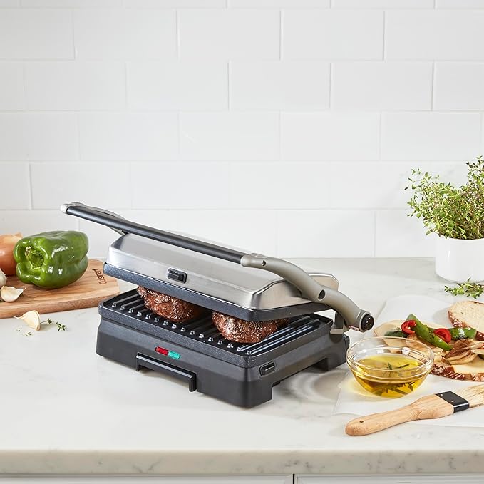 Cuisinart Griddler® Indoor Grill & Panini Press, Dishwasher-Safe Nonstick Cooking Plates, Stainless Steel, GR-11NAS