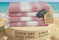 LANE LINEN Beach Towel 4 Pcs, Turkish Beach Towel Set, Soft - Cashmere Rose | Pre-Washed Pool Towels - 39"x71", Vacation Essential - Machine Washable, Travel & Camping - Super Absorbent, Reinforced Hems