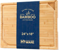 24 x 18 Extra Large Bamboo Serving Boards for Kitchen, Heavy Duty Wood Butcher Block Chopping Board with Handle and Juice Groove for Meat, Large Charcuterie Board, Over the Sink Cutting Board