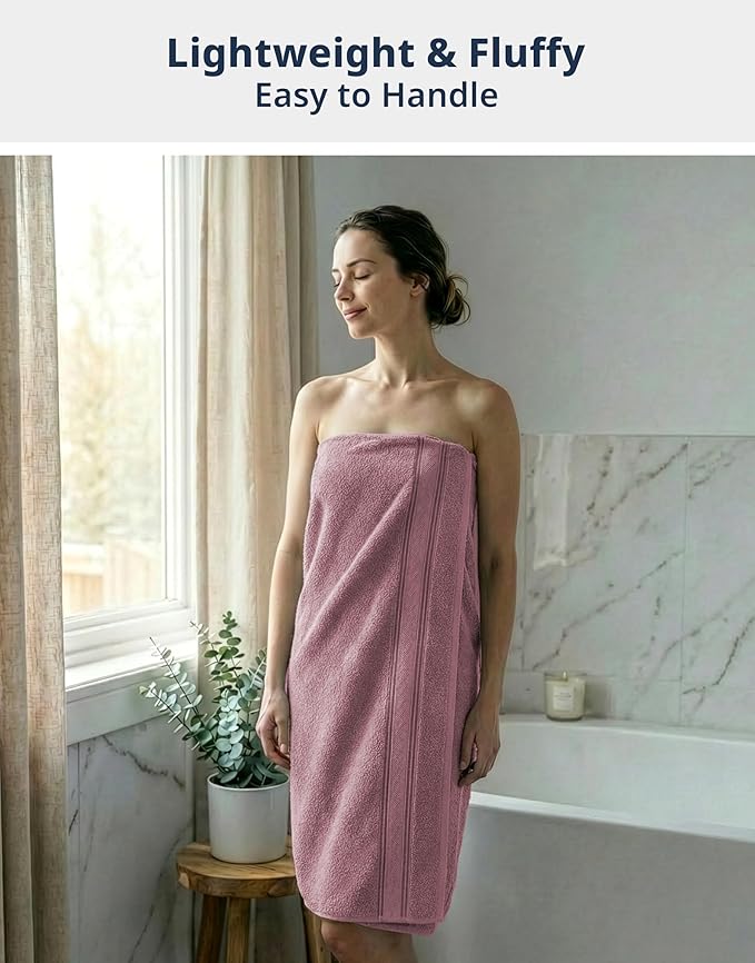 LANE LINEN Premium Bath Towel Set of 18 – 100% Cotton, 6 Large Bath Towel, 6 Handtowels & 6 Washcloths, Zero Twist, Ultra Soft & Durable, Quick-Dry, Ideal for Spa, Hotel & Everyday Use – Wishful Mauve