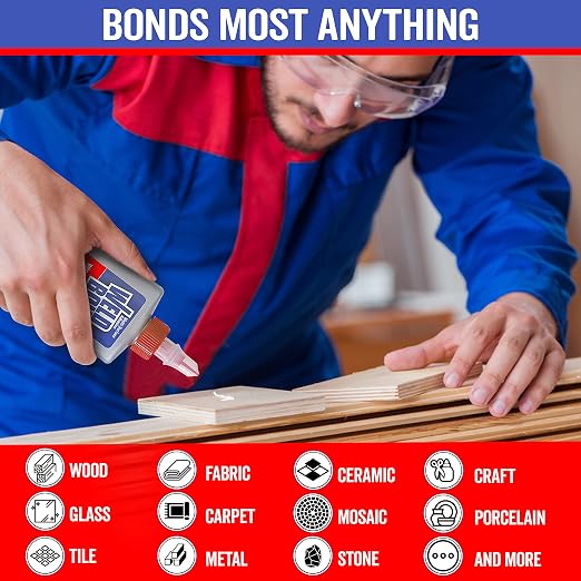 Weldbond Glue - Bonds Most Anything! 3L /101 oz Non-Toxic Adhesive Glue For Wood Tile Glass Craft Foam Fabric Stone Cement & Concrete & Any Other Porous Surfaces. No Fume Non-Flammable PVA Glue Gallon