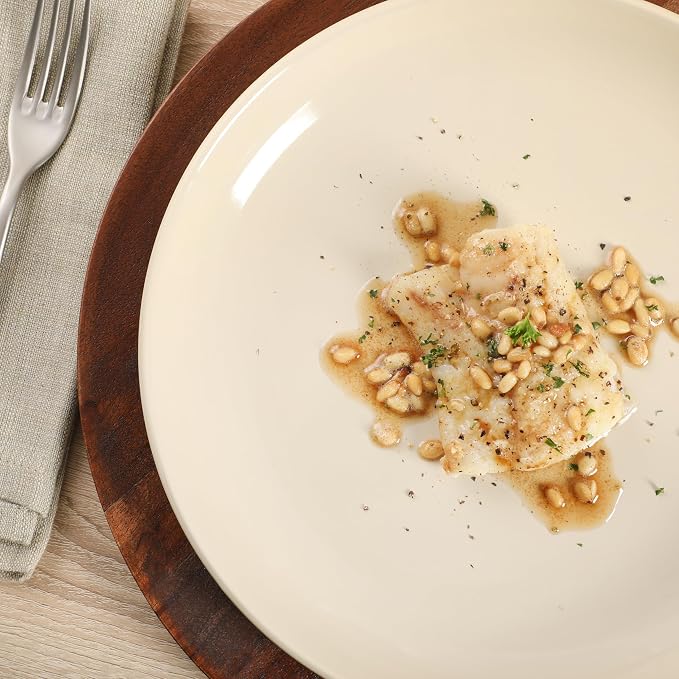 Gibson Home Rockaway 12 Piece Plates and Bowls Matte Outside/Shiny Inside Glaze Service for 4 Dinnerware Set - Assorted Color (Cream, Blue, Beige, Brown) - Dishwasher and Microwave Safe