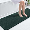 OLANLY Bathroom Runner Rugs 59x20, Soft Absorbent Chenille Bath Rugs, Rubber Backing Quick Dry, Machine Washable Long Bath Mats for Bathroom, Tub and Shower, Home Decor Accessories, Blackish Green