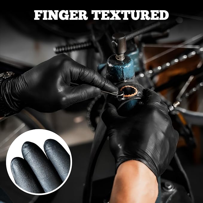 TitanFlex Disposable Nitrile Exam Gloves - 6-mil, Black, Large 1000-ct Box, Heavy Duty, Latex Free, Food Safe for Cooking & Food Prep