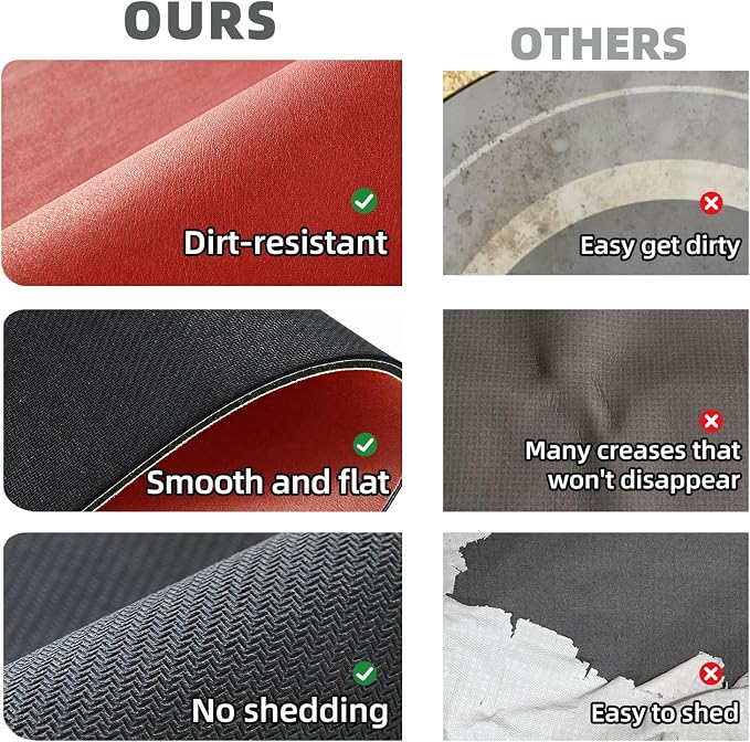 TYUU Christmas Bath Mat, Red Bathroom Rugs Non Slip Washable Thin Absorbent Bath Mat Fits Under Door Bathroom Floor Mat Perfect for Bath, Shower, or Sink 24"x36" Red