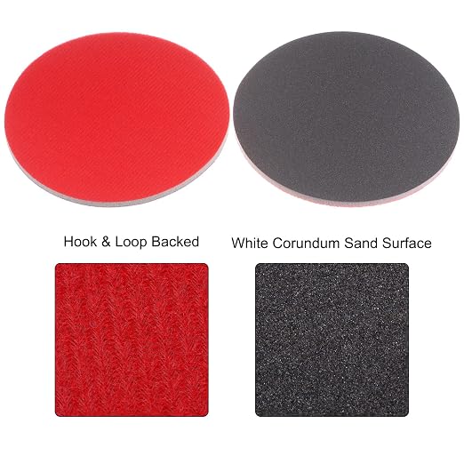 uxcell 6pcs 600 Grit Sanding Sponge 6 Inch Hook and Loop Sponge Sanding Disc Wet/Dry for Car Wood Drywall Metal