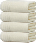 Tens Towels 4 Piece Extra Large Bath Towels 30 x 60 Inches, Cream | 100% Cotton, Larger & Lighter Weight, Quicker to Dry, Super Soft and Absorbent, Perfect for Bathroom