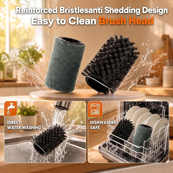 Electric Grill Brush - 24kg Torque High Power Electric Grill Cleaner - 200 Min Runtime - 7-Level Adjustable Angle - Shed - Free Reinforced Bristles Safe for Grill Brush for Outdoor Grill