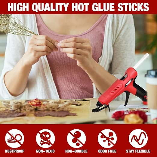 Arrow Full Size Hot Glue Sticks, 200 Pack Clear Glue Gun Sticks | 4" and 1/2" Diameter High Viscosity All-Purpose Gun Stick for DIY Art, Craft General Repairs, Festival Home Decoration