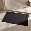 Triohero Bathroom Rugs Non Slip Washable, Super Absorbent Thin Bath Mat Small Quick Dry Low Pile Bathroom Rug, Black 20"x30"