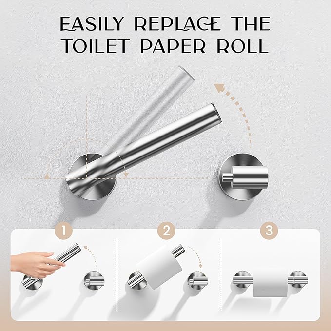 Day Moon™ - Toilet Paper Holder - Modern Roll Holder for Bathroom - 1 Pack - Wall Mount - Classic, Polished Chrome