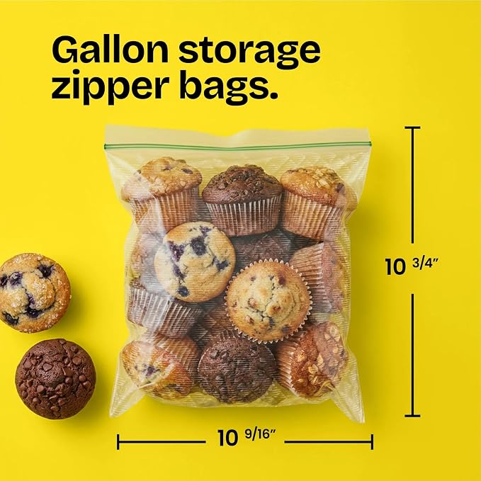 Glad Flex'N Seal Food Storage Plastic Bags, Gallon, 35 Count (Package May Vary)