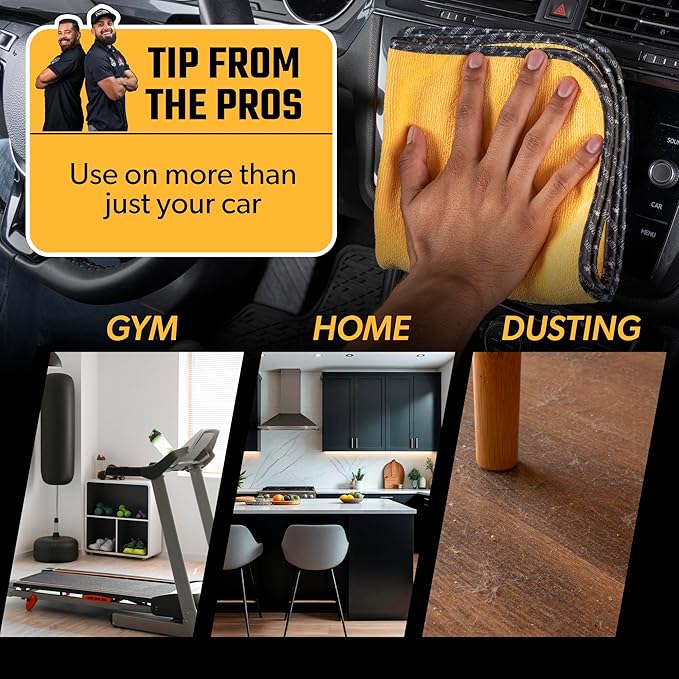 Chemical Guys, Professional Microfiber Towels, 16 x 16 in, Gold, 12 Pack | Ultra-soft, scratch-free towels to buff wax, dry panels and clean glass and interiors, machine washable