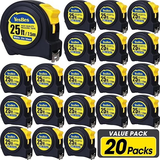 Tape Measure 25 ft, 20 Pack Bulk Easy Read Measuring Tape Retractable, Measurement Tape 25 FT by 1 in