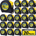 Tape Measure 25 ft, 20 Pack Bulk Easy Read Measuring Tape Retractable, Measurement Tape 25 FT by 1 in