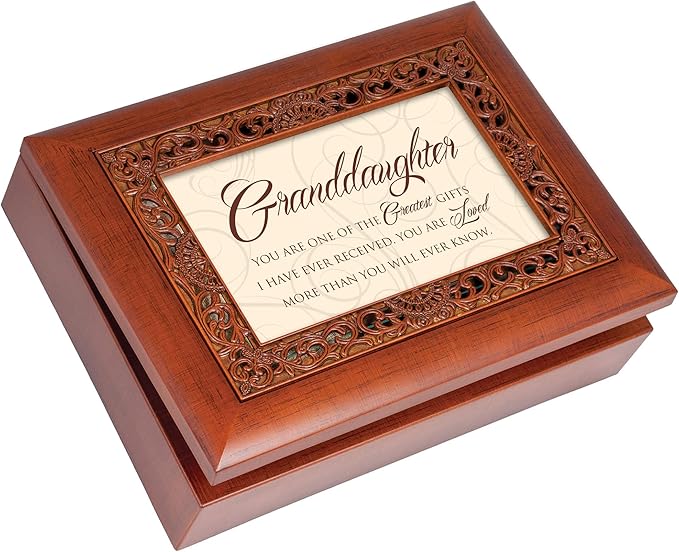 Cottage Garden Granddaughter Greatest Gifts Ever Woodgrain Inlay Jewelry Music Box Plays You Light Up My Life