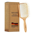 Made in Germany - SHASH Large Paddle Hair Brush, Thick And Curly Hair - Detangler With Long Pins & Rubber Cushion - Helps Detangle Knots, Eliminate Frizz, Reduce Pulling & Snagging