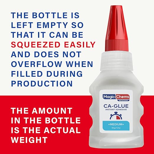 Magic Chems CA Glue with Activator (2 x 1.7 oz + 13.5 fl oz Activator), Cyanoacrylate Adhesive for 3D Printing & Acrylic, Strong Bond Super Glue Accelerator Set (1 Pack)