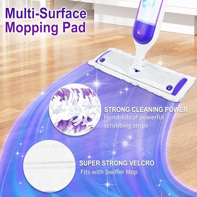 50 Pack Disposable Power Mop Pads for Swiffer Power Mop Pads,Compatible with Swiffer Power Mop Refills,Thickened Multi-Surface Replacement for Swiffer Wet Pads Refill on All Finished Floors