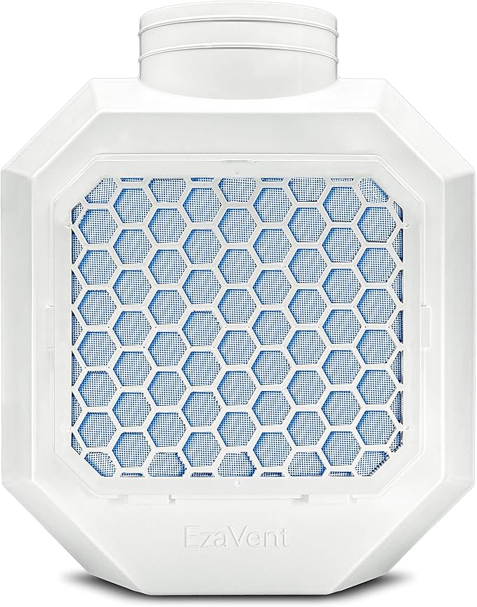 EzaVent Indoor Dryer Vent with 4 Polyester Replacement Filters and Fittings Only for Electric Dryers - 1 Year Warranty (White EzaVent)