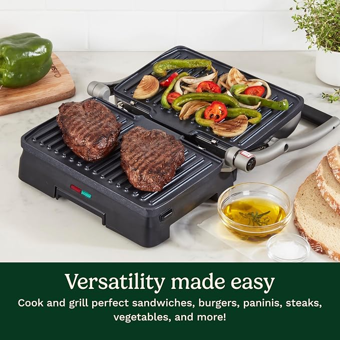 Cuisinart Griddler® Indoor Grill & Panini Press, Dishwasher-Safe Nonstick Cooking Plates, Stainless Steel, GR-11NAS