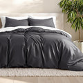 Bare Home Bedding Duvet Cover Full Size - Premium 1800 Super Soft Collection - Lightweight, Cooling - Soft Breathable Bedding Duvet Cover (Full, Forged Iron Grey)