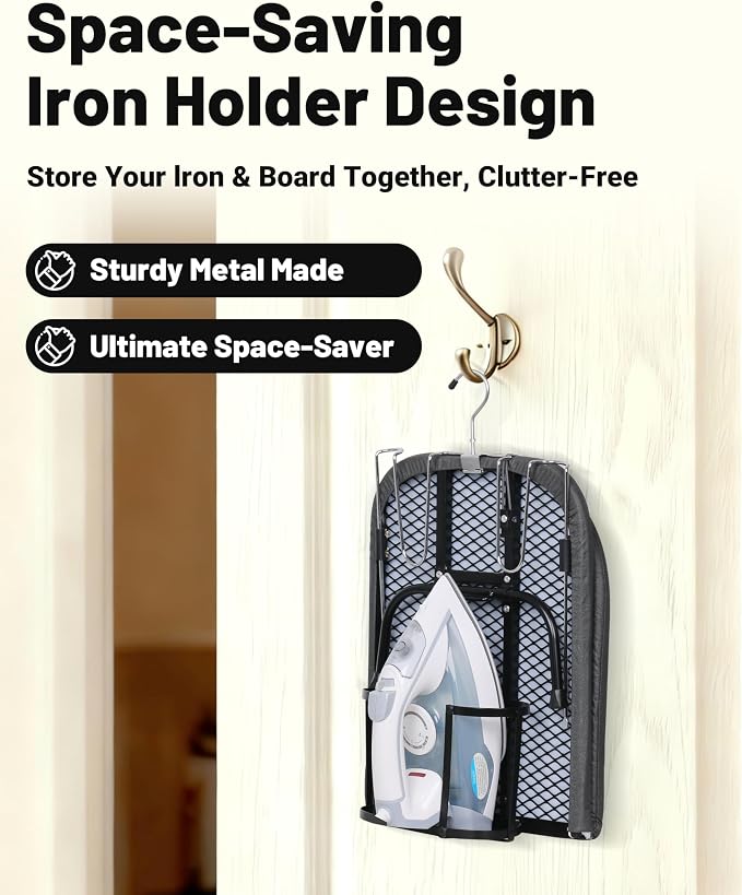 ZOES HOMEWARE Metal Mesh Panel Tabletop Ironing Board with Iron Holder & Rest, Small Tabletop Ironing Board, Compact Mini Iron Board with 8mm Thicken 100% Cotton Pad, 32"x12"x4.8"