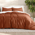 Bare Home Bedding Duvet Cover Extra Long Size - Premium 1800 Super Soft Collection - Lightweight, Cooling - Soft Breathable Bedding Duvet Cover (Twin/Twin XL, Terracotta)