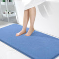OLANLY Memory Foam Bathroom Runner Rugs 47x24, Long Mats, Cornflower Blue | Soft Quick Dry Bath Mats, Non-Slip, Absorbent Machine Washable Mat for Bathroom Floor, Tub and Shower, Home Decor Accessories
