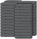 White Classic Wealuxe Dark Gray Washcloths 48 Pack - 600 GSM 100% Ring-Spun Cotton Wash Cloths for Showering, Highly Absorbent and Soft | 12x12 Inches