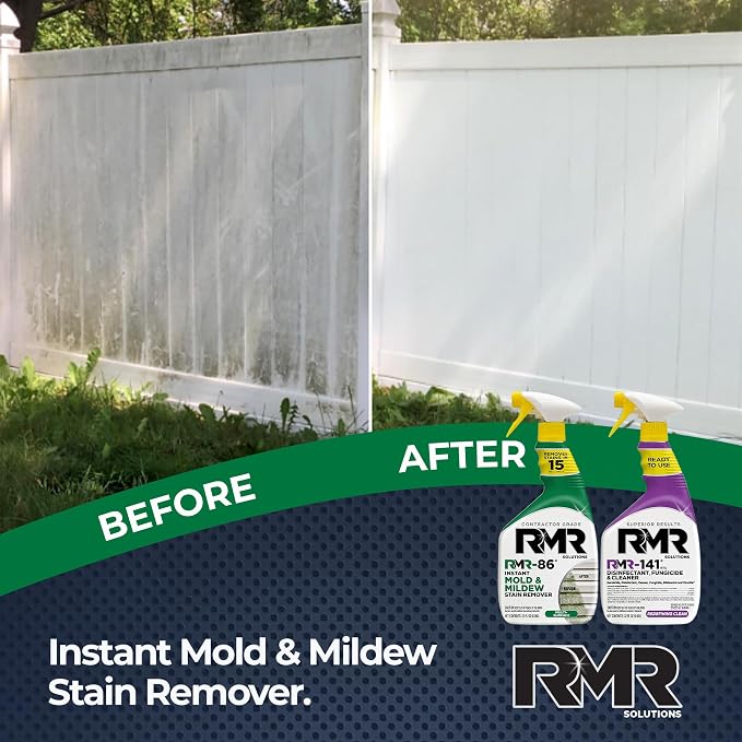 RMR Brands DIY Mold & Stain Remover Bundle, Complete Mold Killer & Mildew Prevention Kit, Disinfectant Spray, Includes 2-32 fluid ounce Bottles