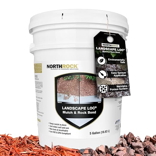 Landscape Mulch Glue 5 Gallon – Pet and Plants Safe Rock Bond | Landscape Loc Mulch & Rock Bond, Glue for Landscaping, Binding for Mulch & Rock, Locking Adhesive, Spray