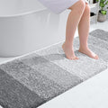 OLANLY Bathroom Runner Rugs Mat 70x24, Extra Soft Absorbent Microfiber Bath Rugs, Rubber Backing, Quick Dry, Washable Long Bath Mats for Bathroom, Tub and Shower, Home Decor Accessories, Light Grey