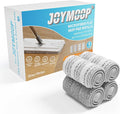JOYMOOP Microfiber Flat Mop Pads for 13" Flat Mop System, Washable Replacement Cleaning Pads, Pack of 4, Grey and Stripe