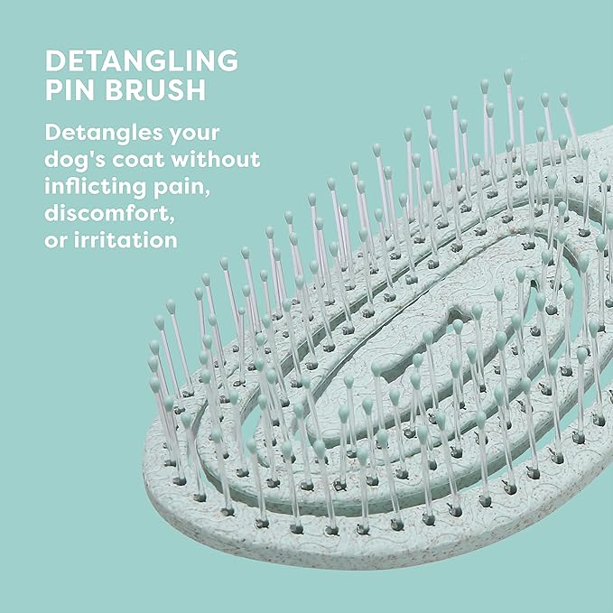 BioSilk for Pets Eco Friendly Detangling Pin Brush for Dogs, Gentle Dog Grooming Brush Designed to Help Remove Knots and Tangles and Support Healthy Coats for All Dogs