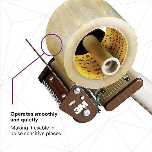 3M Scotch Low Noise Tape Dispenser H153 for Quiet or Recurrent Use, Pistol Grip Design, High-Impact Resistant, 3 in