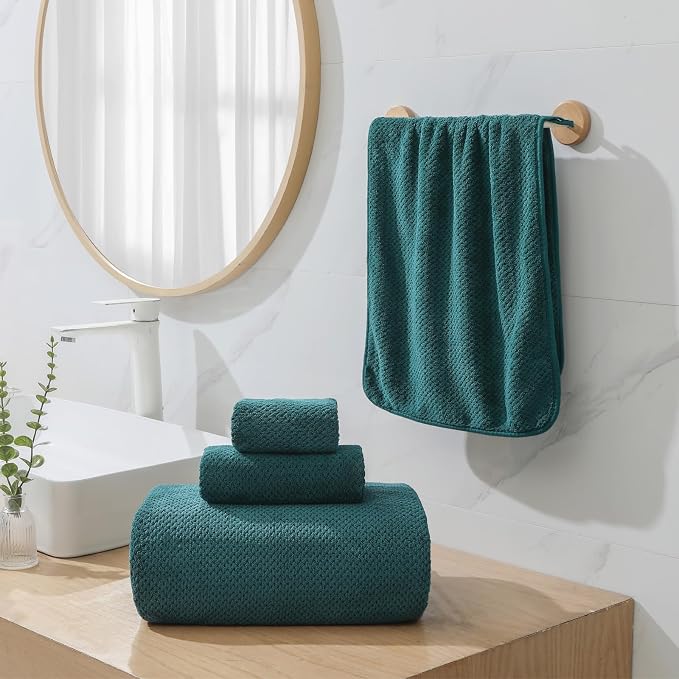 YTYC 39x78 Bath Sheets,Towels for Bathroom,Teal,2-Pieces | Extra Large Bath Towels, Super Soft,Highly absorbent,Hanging Loop,Quick Drying,Light Weight,80% Polyester