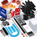 Holikme Dryer Vent Cleaner Kit Dryer Cleaning Tool Include Dryer Vent Brush, Omnidirectional Blue Dryer Lint Vacuum Attachment Dryer Lint Trap Brush, Vacuum & Dryer Adapters